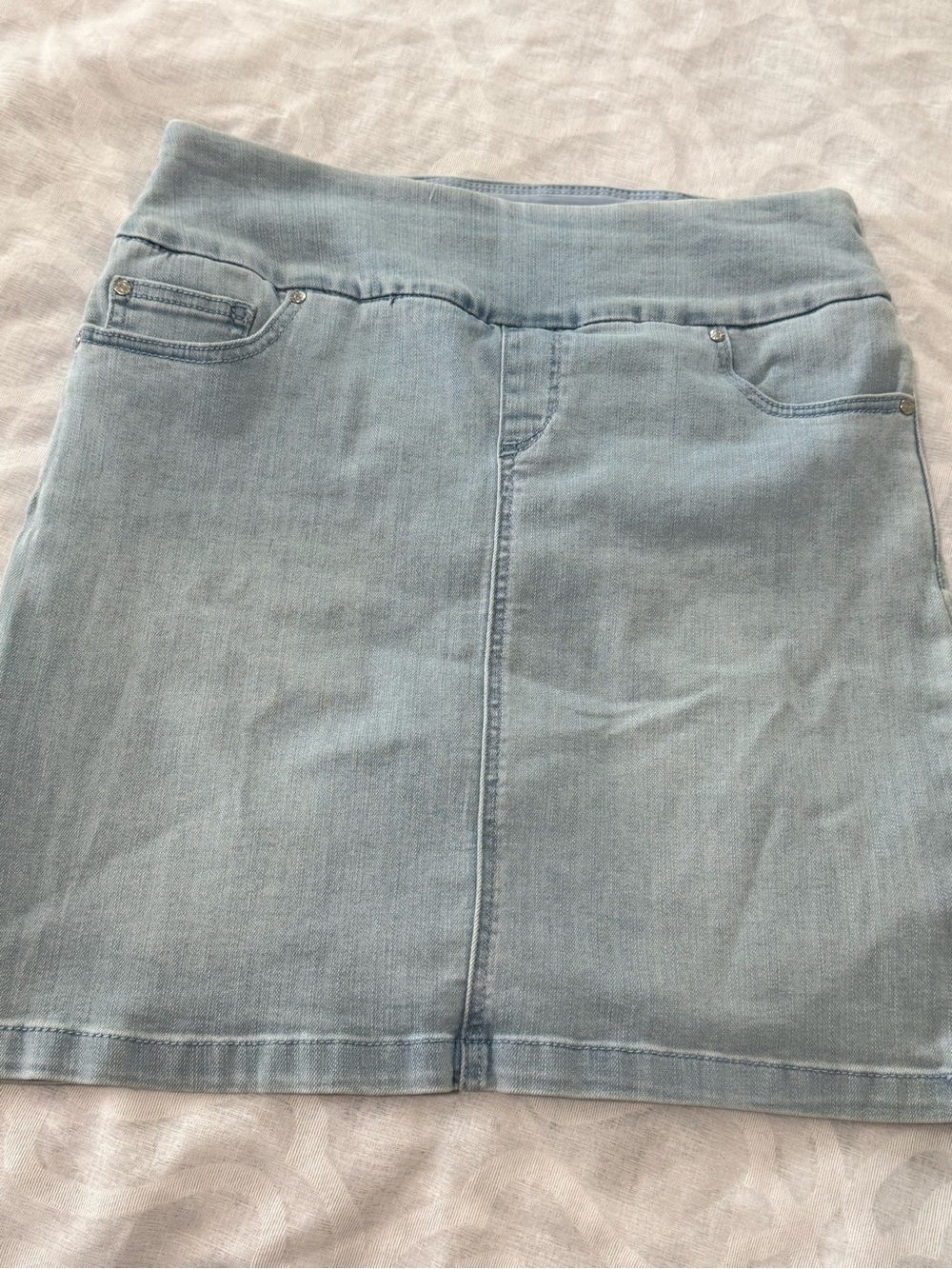 Light Wash Denim Mini Skirt - Brand Unspecified